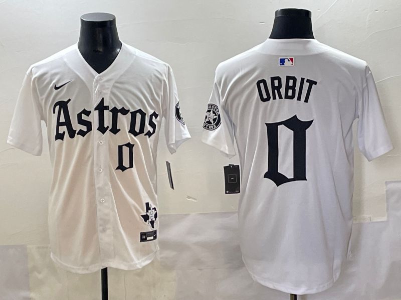 Men 2025 Houston Astros #0 Orbit White Five generations Joint Name Nike MLB Jersey style 3->houston astros->MLB Jersey
